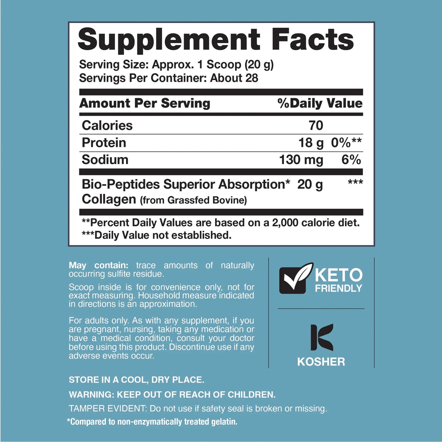 Collagen Bio - Peptides Protein Powder, 20 oz (567g)