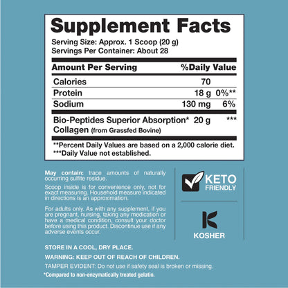 Collagen Bio - Peptides Protein Powder, 20 oz (567g)